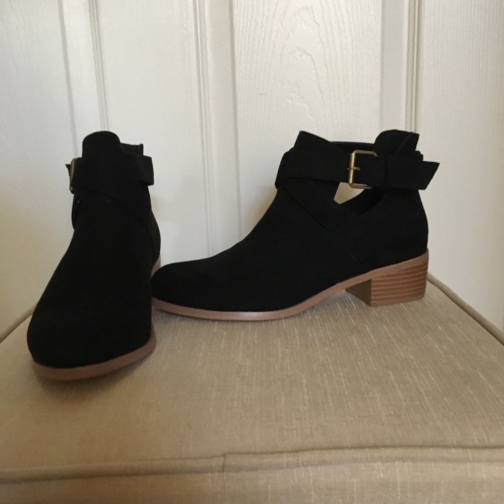 Black suede booties